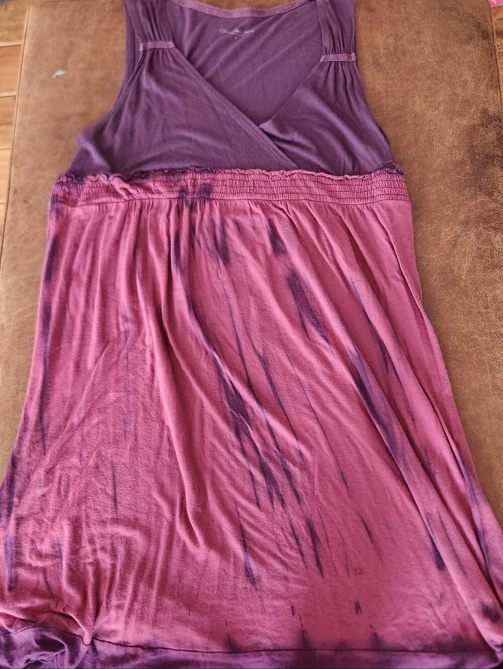 Calvin Klein Jeans Purple Two-Tone Jersey Knit Sleeveless Dress